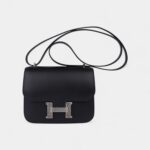 Hermes Constance Bag 18 Black / Ombre Lizard Buckle Madame Leather New