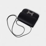 Hermes Constance Bag 18 Black / Ombre Lizard Buckle Madame Leather New
