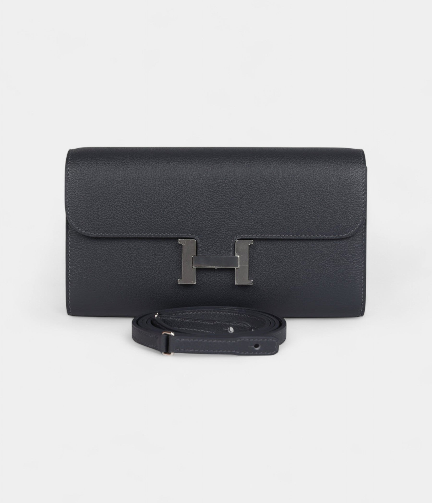 Hermès Constance Wallet To Go Ardoise Evercolor Leather with Palladium Hardware
