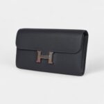 Hermès Constance Wallet To Go Ardoise Evercolor Leather with Palladium Hardware