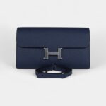 Hermès Constance Wallet To Go Bleu Navy Epsom Leather with Palladium Hardware
