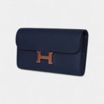 Hermès Constance Wallet To Go Bleu Navy Epsom Leather with Palladium Hardware