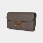 Hermès Constance Wallet To Go Etain Epsom Leather with Gold Hardware