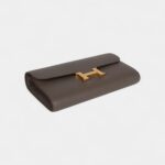 Hermès Constance Wallet To Go Etain Epsom Leather with Gold Hardware