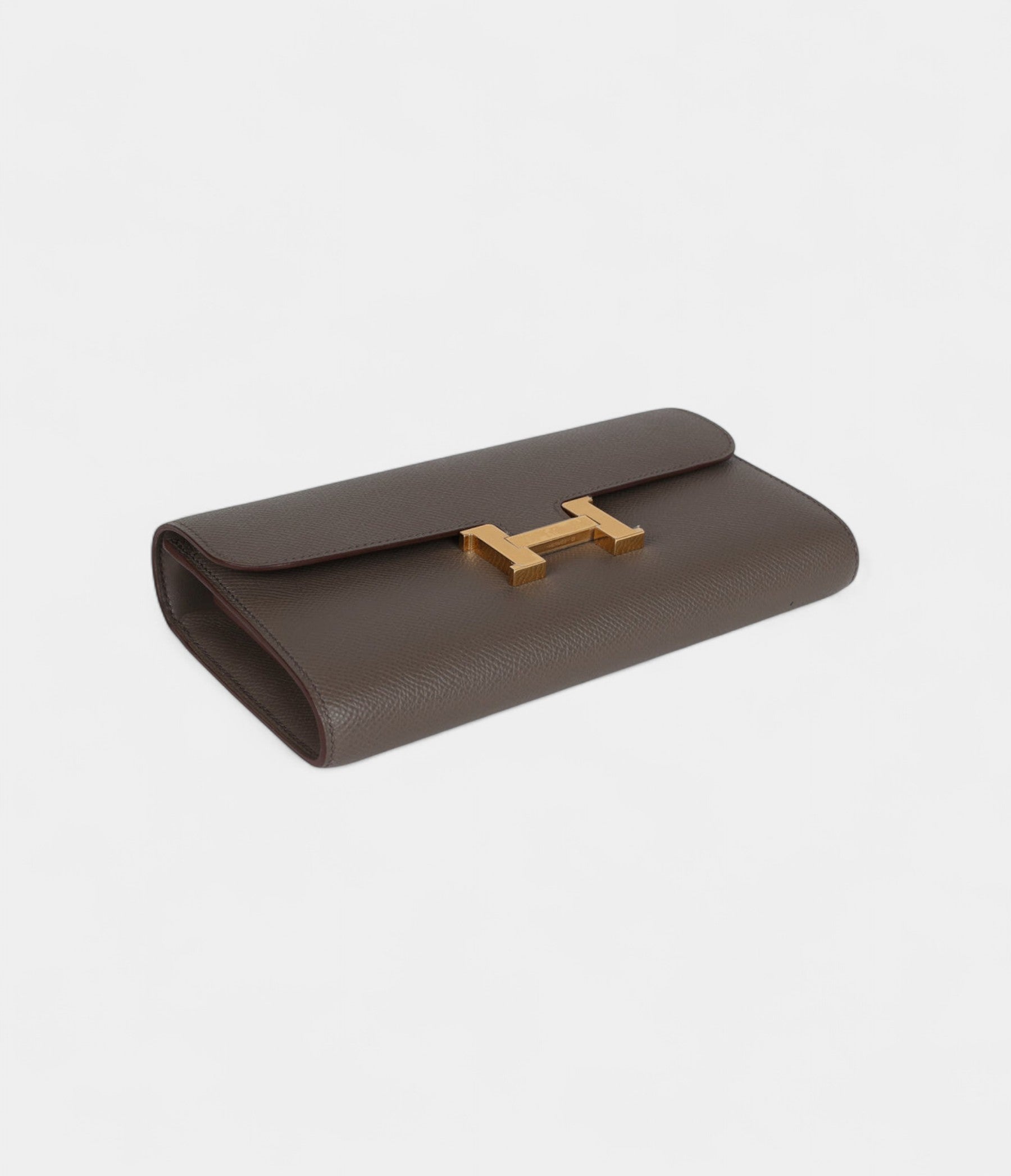 Hermès Constance Wallet To Go Etain Epsom Leather with Gold Hardware