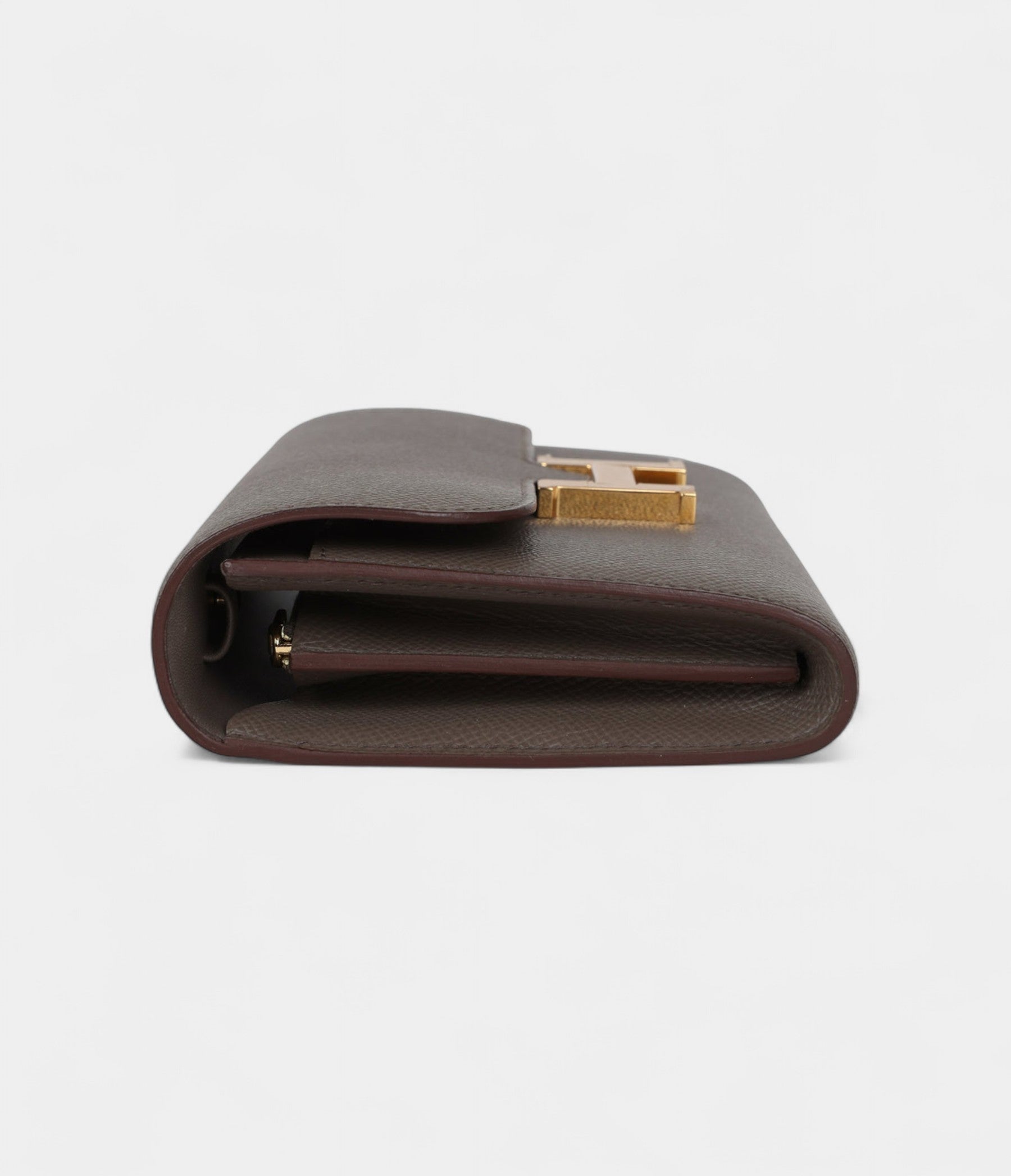 Hermès Constance Wallet To Go Etain Epsom Leather with Gold Hardware