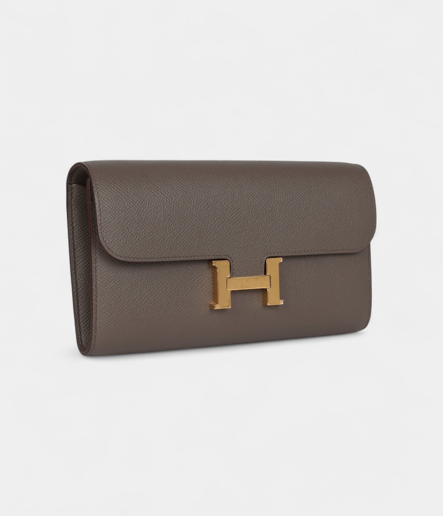 Hermès Constance Wallet To Go Etain Epsom Leather with Gold Hardware