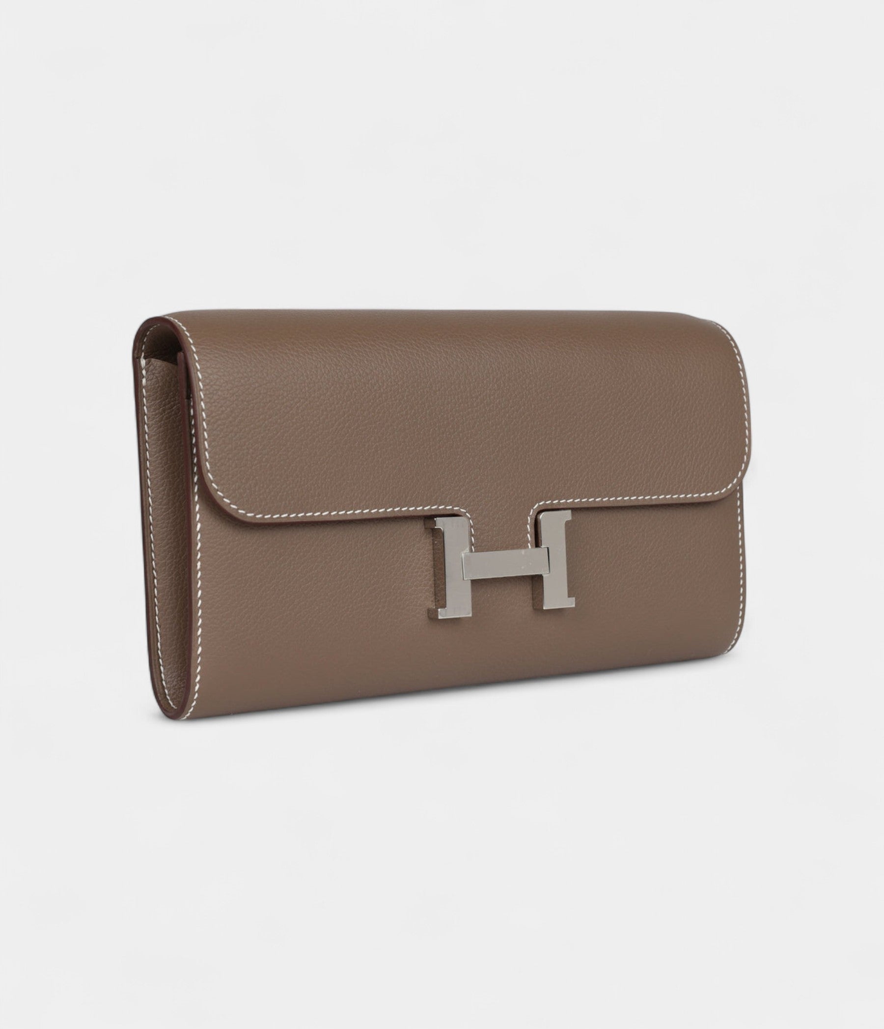 Hermès Constance Wallet To Go Etoupe Evercolor Leather with Palladium Hardware