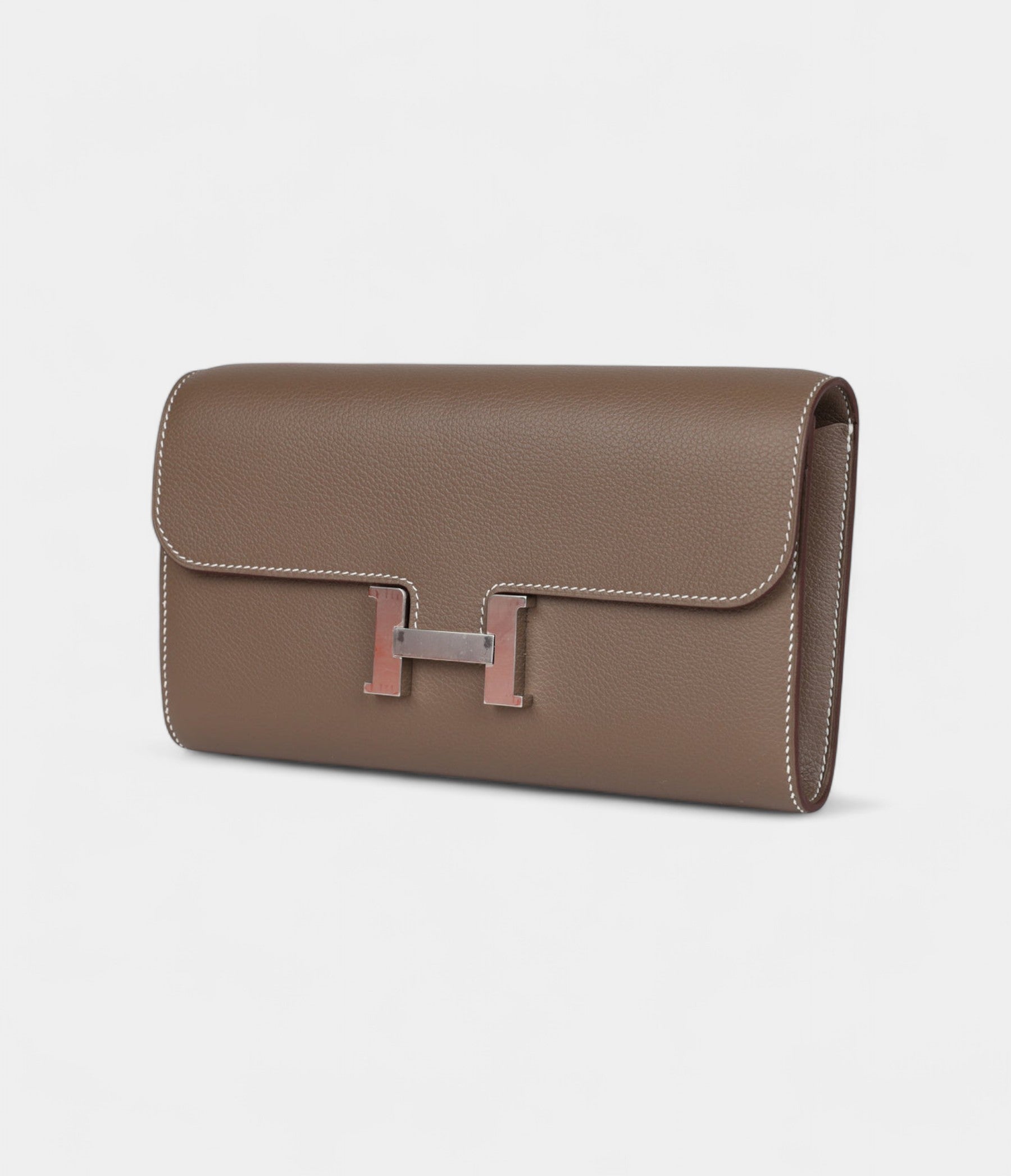 Hermès Constance Wallet To Go Etoupe Evercolor Leather with Palladium Hardware