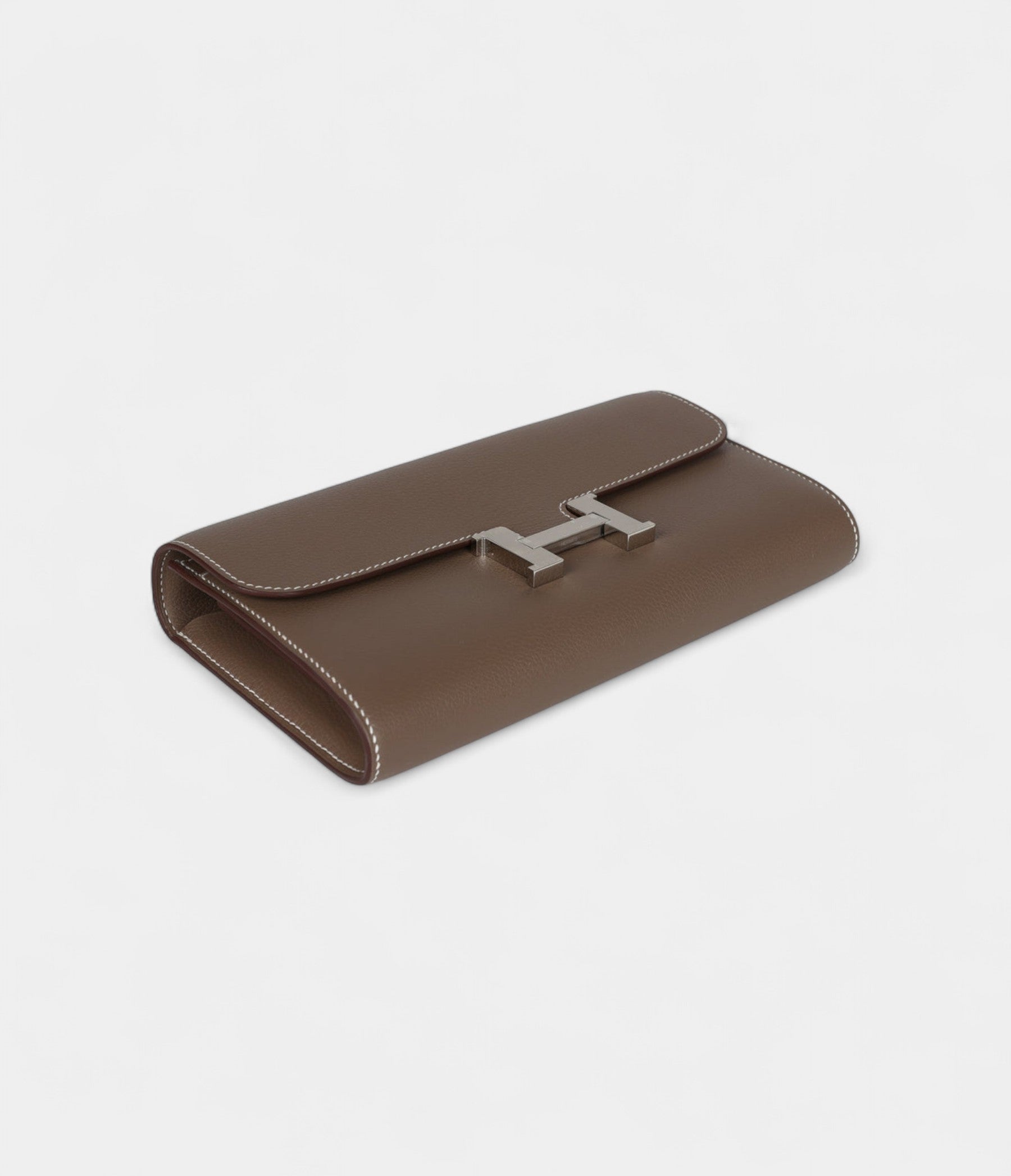 Hermès Constance Wallet To Go Etoupe Evercolor Leather with Palladium Hardware