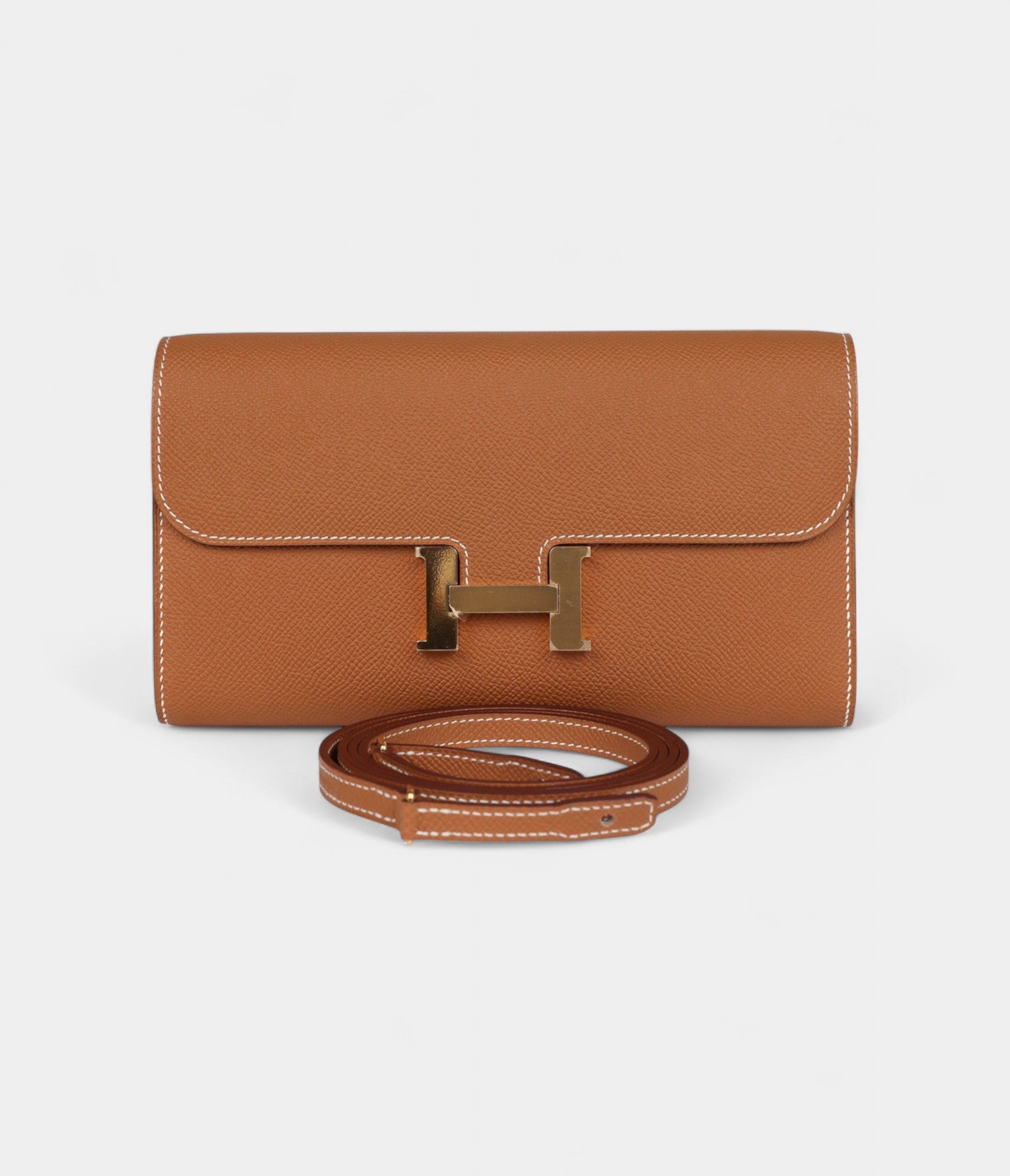 Hermès Constance Wallet To Go Gold Epsom Leather with Gold Hardware