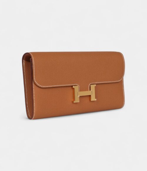 Hermès Constance Wallet To Go Gold Epsom Leather with Gold Hardware