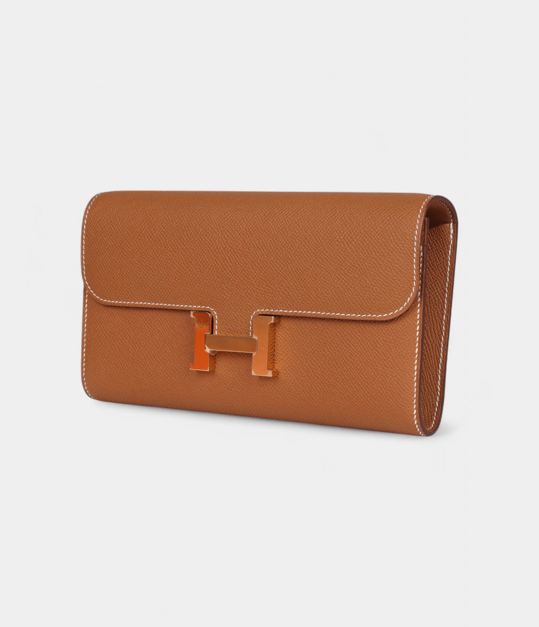 Hermès Constance Wallet To Go Gold Epsom Leather with Gold Hardware