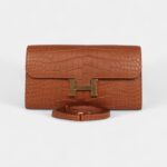 Hermès Constance Wallet To Go Gold Matte Alligator with Gold Hardware