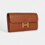 Hermès Constance Wallet To Go Gold Matte Alligator with Gold Hardware
