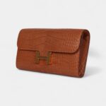 Hermès Constance Wallet To Go Gold Matte Alligator with Gold Hardware
