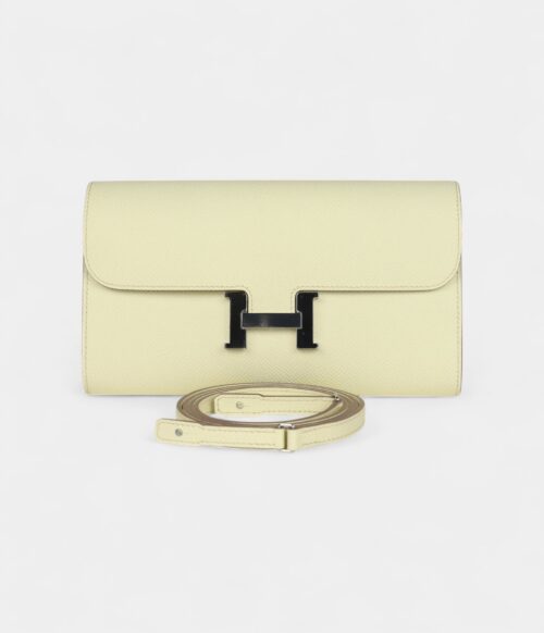 Hermès Constance Wallet To Go Jaune Milton Epsom Leather with Palladium Hardware