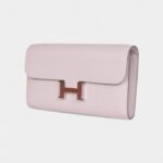 Hermès Constance Wallet To Go Mauve Pale Evercolor Leather with Palladium Hardware