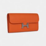 Hermès Constance Wallet To Go Orange Epsom Leather with Palladium Hardware