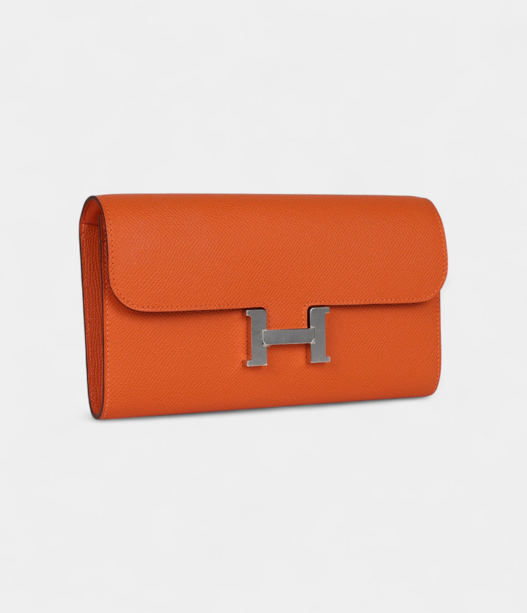 Hermès Constance Wallet To Go Orange Epsom Leather with Palladium Hardware