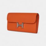 Hermès Constance Wallet To Go Orange Epsom Leather with Palladium Hardware