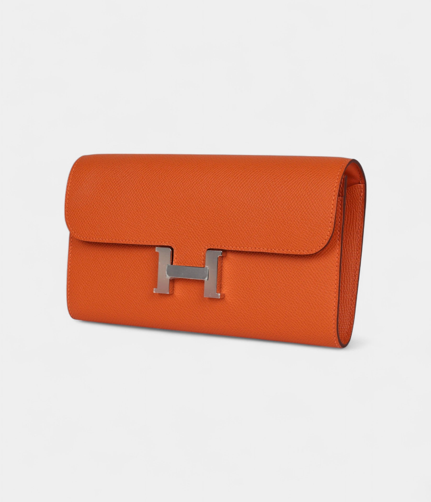 Hermès Constance Wallet To Go Orange Epsom Leather with Palladium Hardware