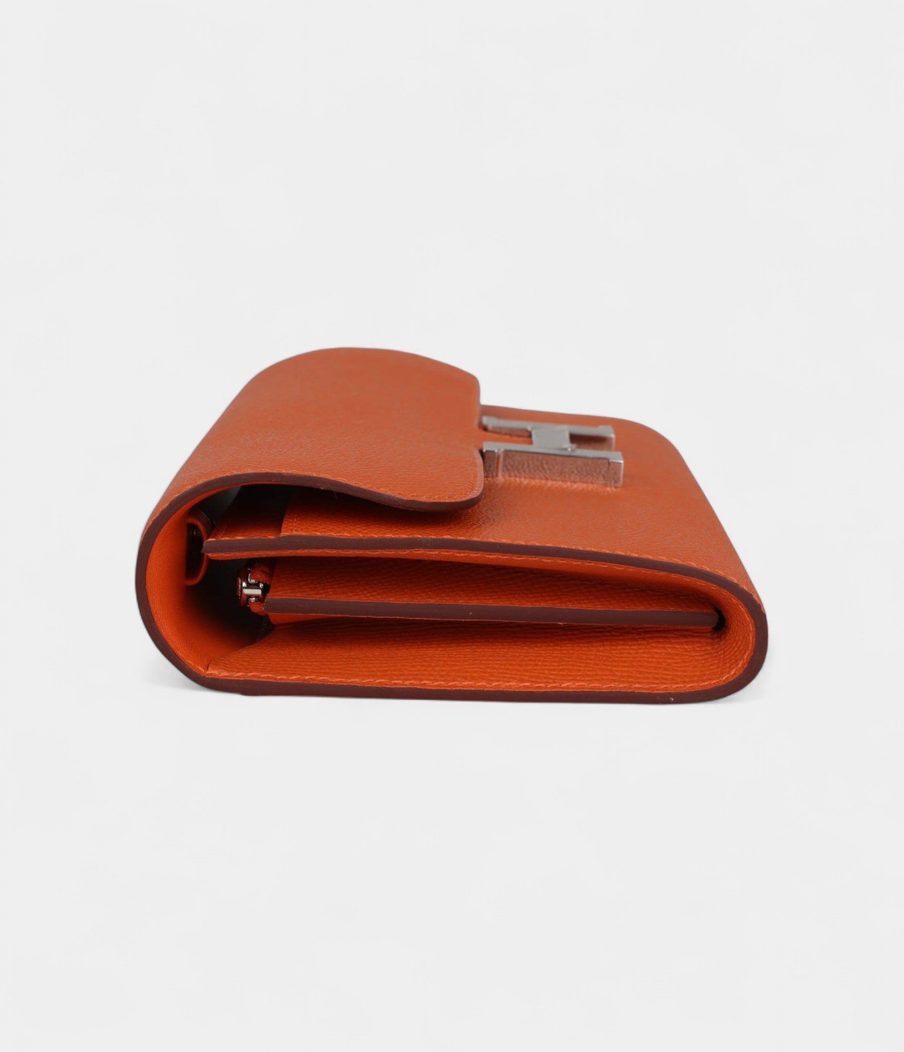 Hermès Constance Wallet To Go Orange Epsom Leather with Palladium Hardware