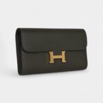 Hermès Constance Wallet To Go Vert De Gris Epsom Leather with Gold Hardware