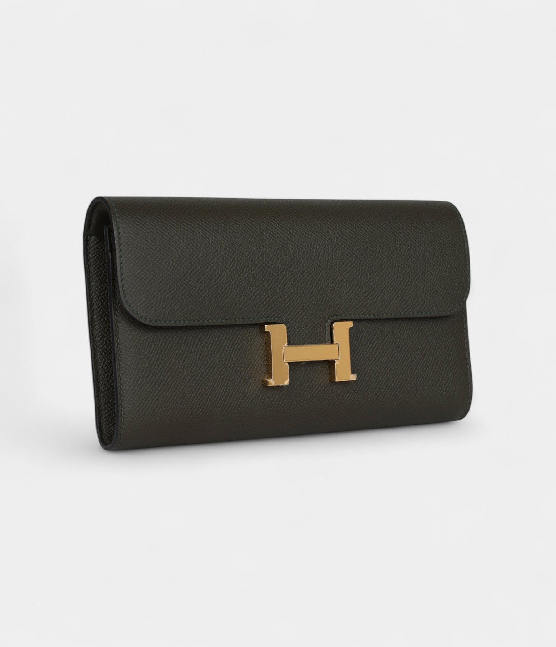 Hermès Constance Wallet To Go Vert De Gris Epsom Leather with Gold Hardware