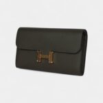 Hermès Constance Wallet To Go Vert De Gris Epsom Leather with Gold Hardware