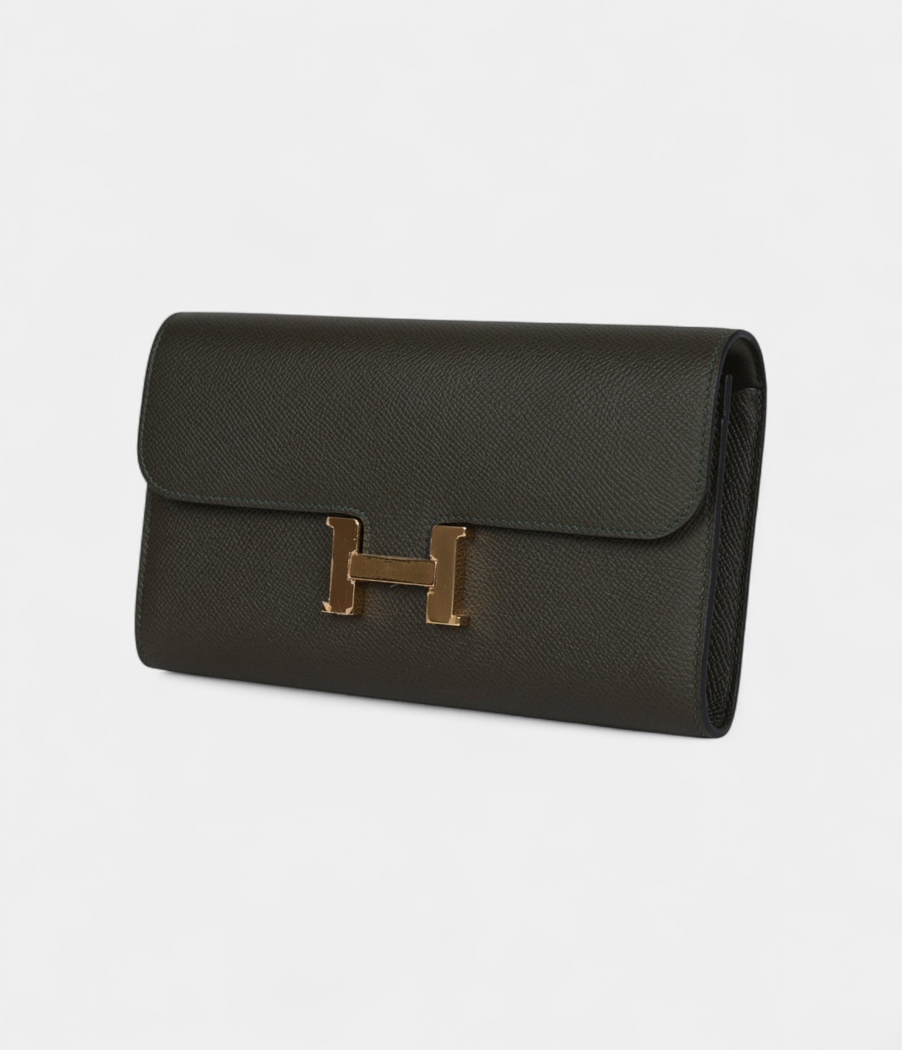 Hermès Constance Wallet To Go Vert De Gris Epsom Leather with Gold Hardware