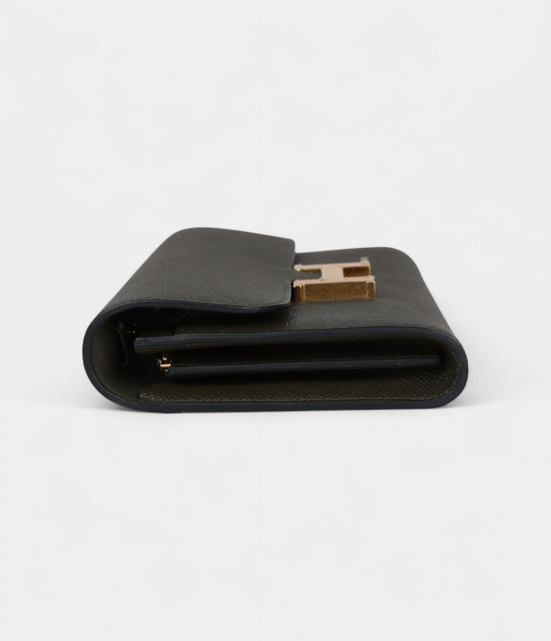 Hermès Constance Wallet To Go Vert De Gris Epsom Leather with Gold Hardware