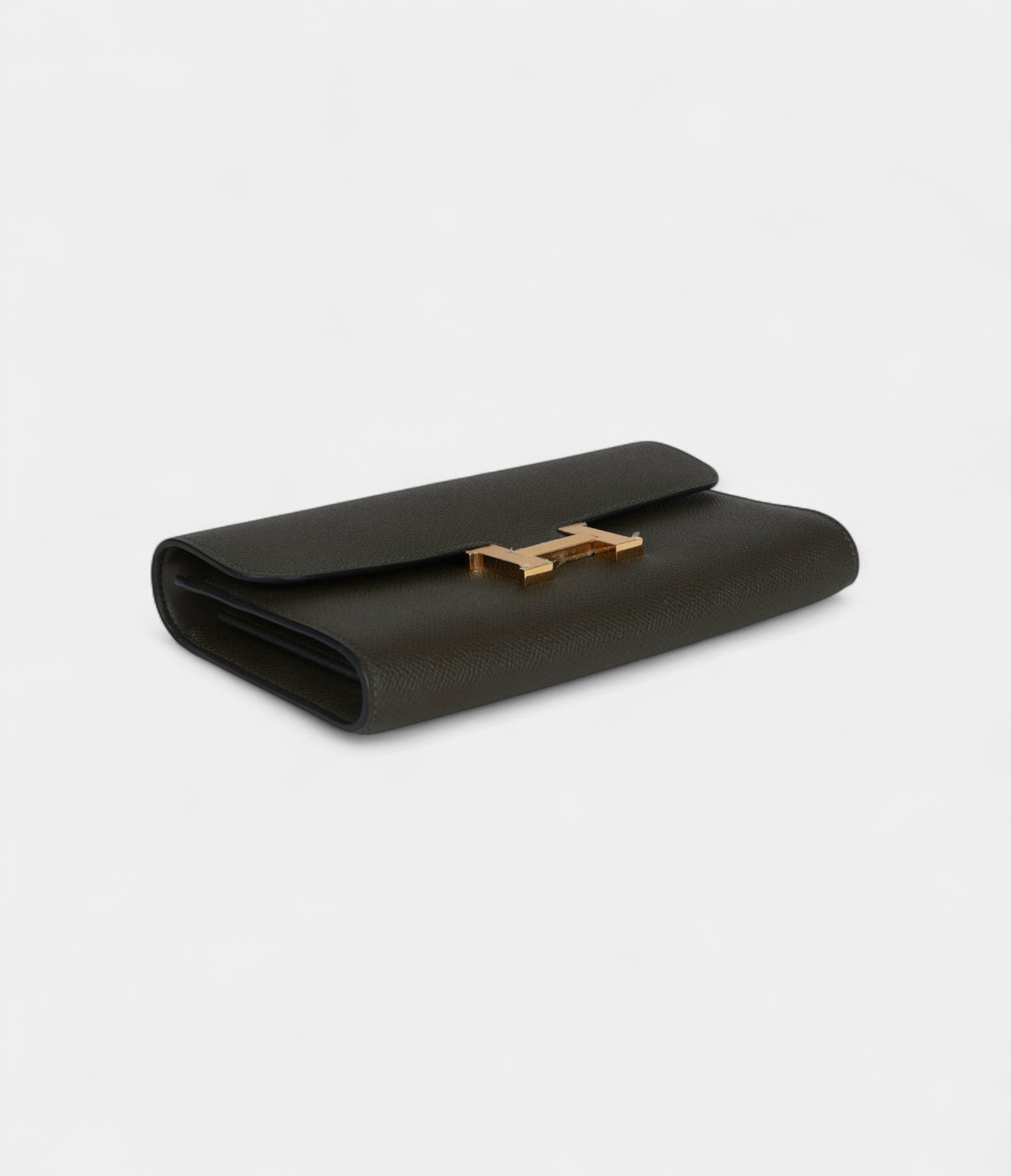 Hermès Constance Wallet To Go Vert De Gris Epsom Leather with Gold Hardware