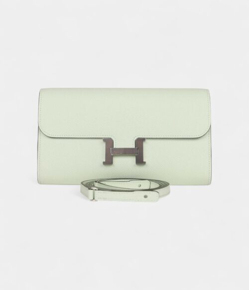 Hermès Constance Wallet To Go Vert Fizz Epsom Leather with Palladium Hardware