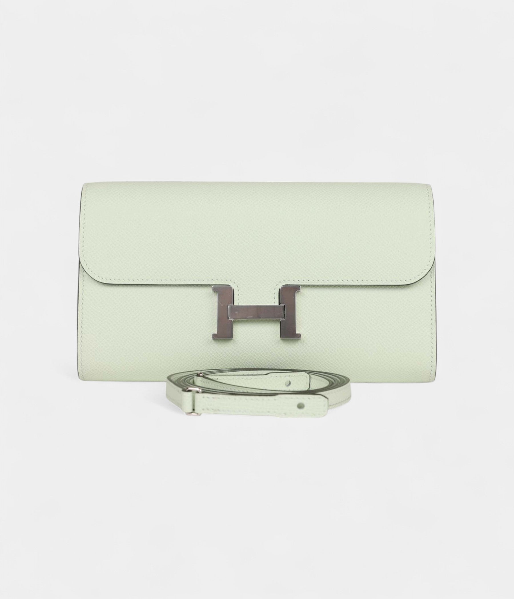 Hermès Constance Wallet To Go Vert Fizz Epsom Leather with Palladium Hardware