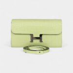 Hermès Constance Wallet To Go Yellow Bud Matte Alligator with Palladium Hardware