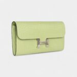 Hermès Constance Wallet To Go Yellow Bud Matte Alligator with Palladium Hardware