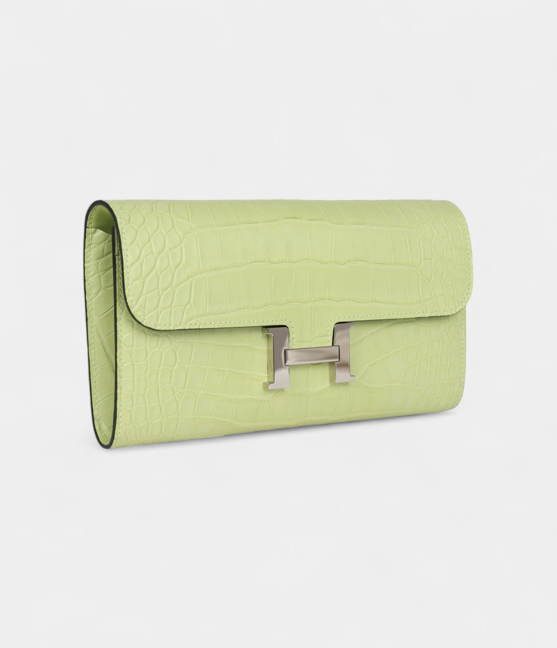 Hermès Constance Wallet To Go Yellow Bud Matte Alligator with Palladium Hardware