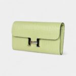 Hermès Constance Wallet To Go Yellow Bud Matte Alligator with Palladium Hardware