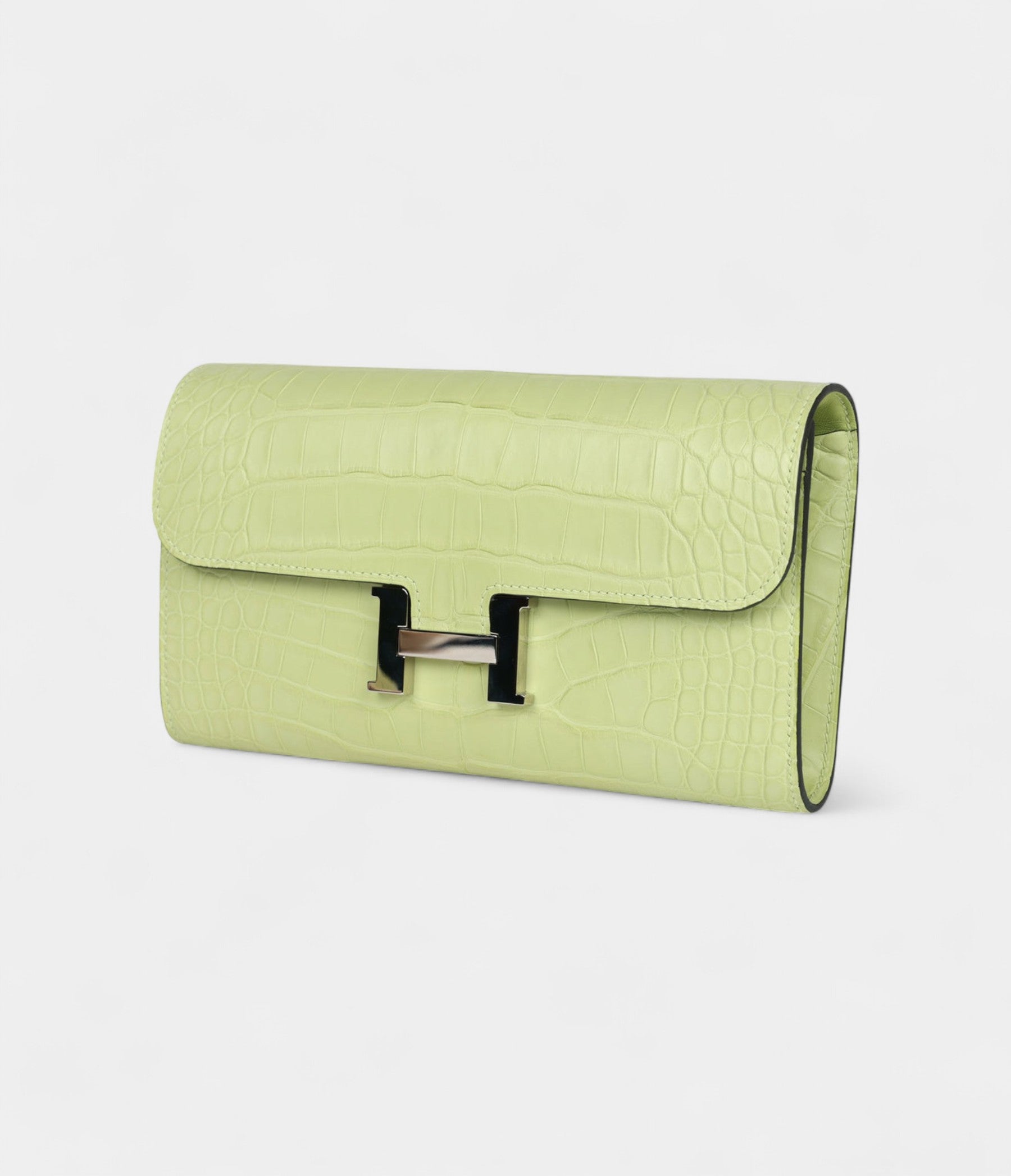 Hermès Constance Wallet To Go Yellow Bud Matte Alligator with Palladium Hardware