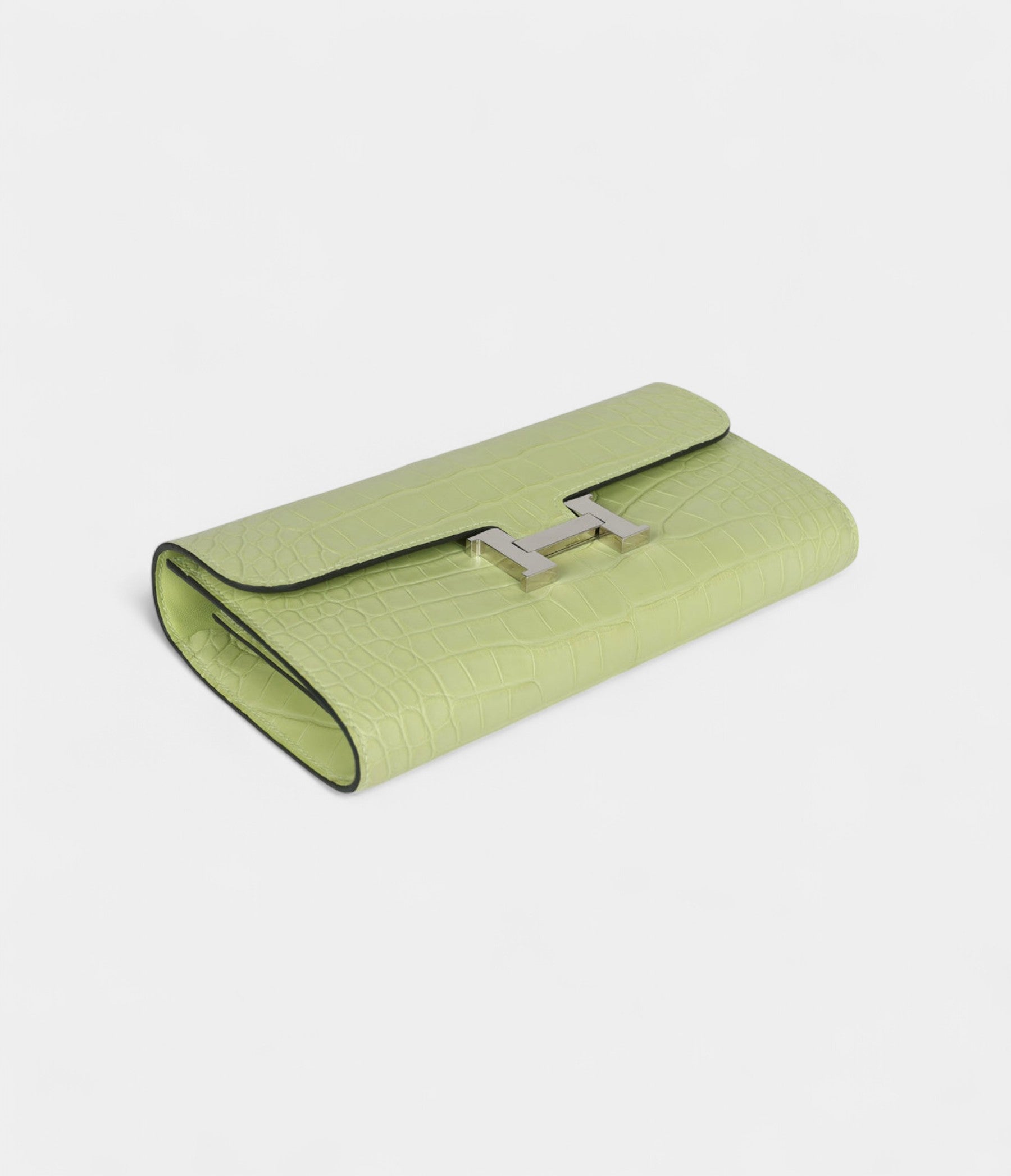 Hermès Constance Wallet To Go Yellow Bud Matte Alligator with Palladium Hardware