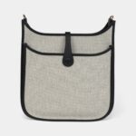 Hermès Evelyne III PM Black Clemence and Ecru Toile Gold Hardware