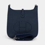 Hermès Evelyne III PM Bleu De Prusse Clemence Palladium Hardware