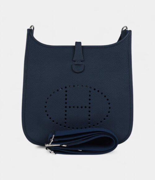 Hermès Evelyne III PM Bleu De Prusse Clemence Palladium Hardware