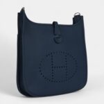 Hermès Evelyne III PM Bleu De Prusse Clemence Palladium Hardware