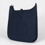 Hermès Evelyne III PM Bleu De Prusse Clemence Palladium Hardware