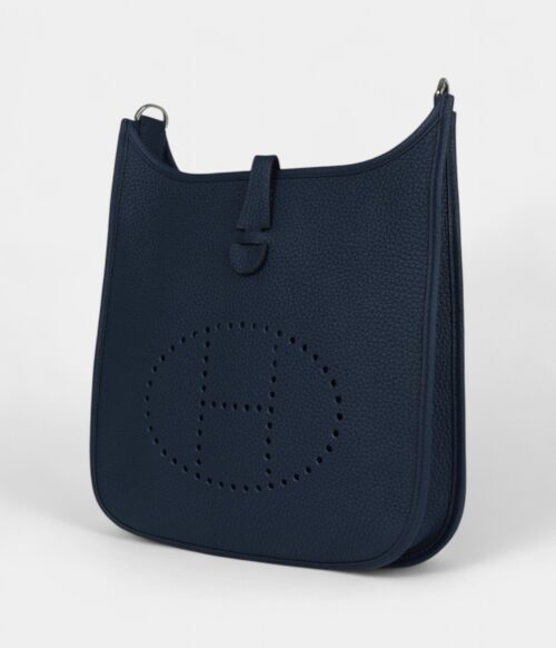 Hermès Evelyne III PM Bleu De Prusse Clemence Palladium Hardware