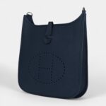 Hermès Evelyne III PM Bleu De Prusse Clemence Palladium Hardware