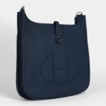 Hermès Evelyne III PM Bleu De Prusse Clemence Palladium Hardware