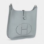 Hermès Evelyne III PM Bleu Glacier Clemence Palladium Hardware